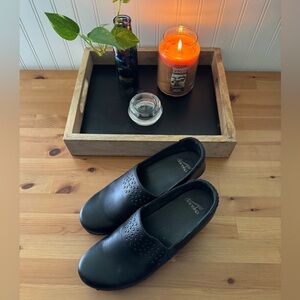 Dansko Black Leather Studded Clogs Size 41 Equals 10 1/2